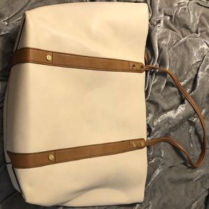 Cream and Brown Tote from Target